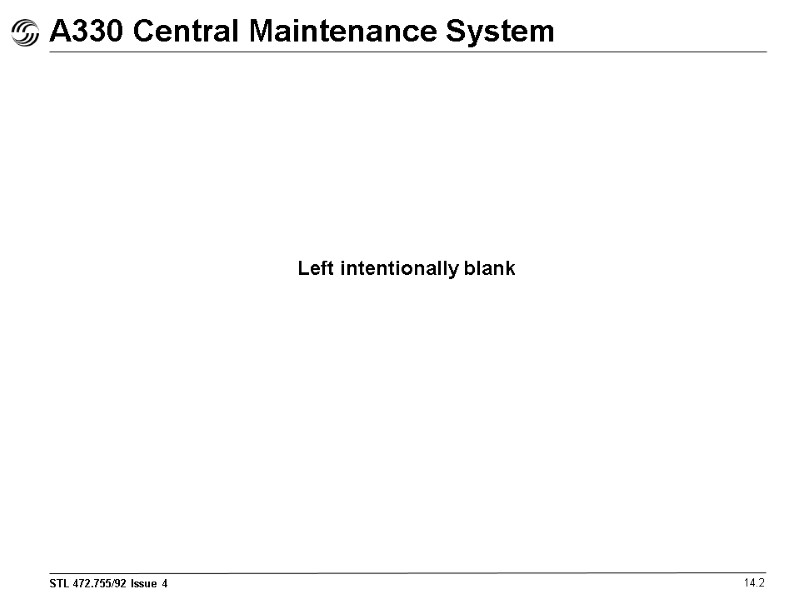 A330 Central Maintenance System 14.2 Left intentionally blank